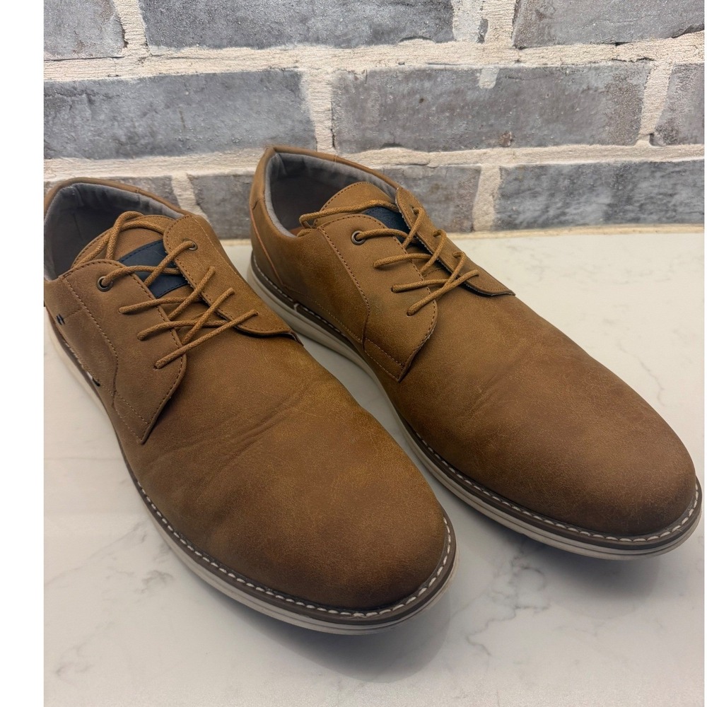 Hawkwell Plus Oxford Shoes Tan Brown Men's Dress Casual Lace Up Size 18
